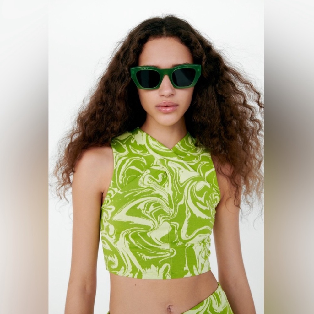 Zara jacquard wrap top - worn once